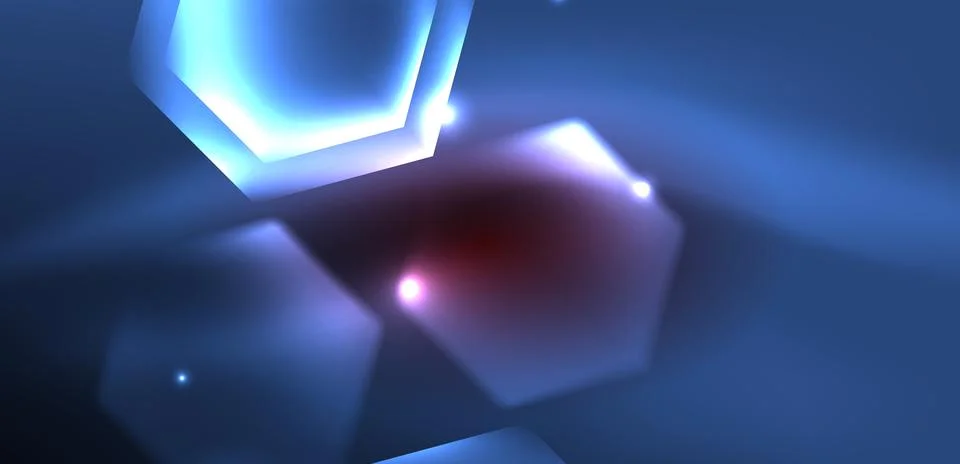 Abstract background techno neon hexagons. Hi-tech vector illustration for Ilustración de archivo