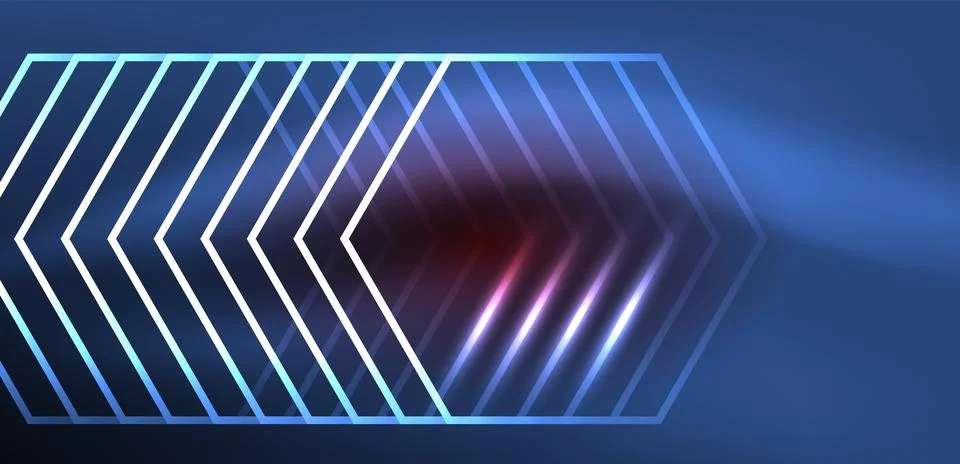 Abstract background techno neon hexagons. Hi-tech vector illustration for Ilustración de archivo