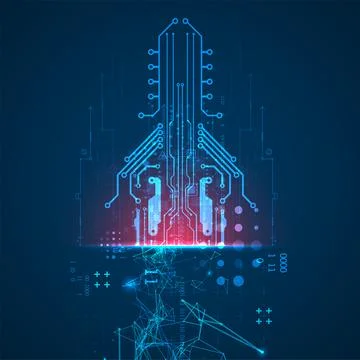 Abstract background on technological and scientific topics. Plexus effect wit Stock Illustration