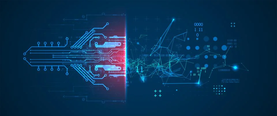 Abstract background on technological and scientific topics. Plexus effect wit Stock Illustration