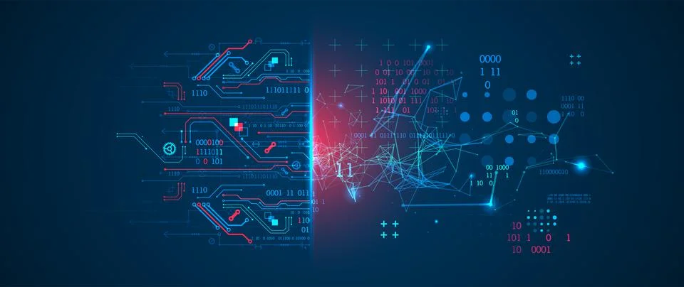 Abstract background on technological and scientific topics. Plexus effect wit Stock Illustration