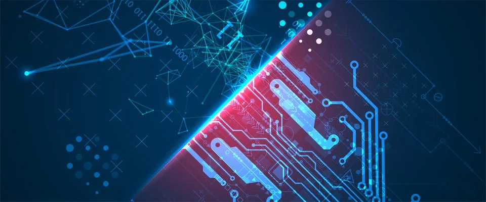 Abstract background on technological and scientific topics. Plexus effect wit Stock Illustration