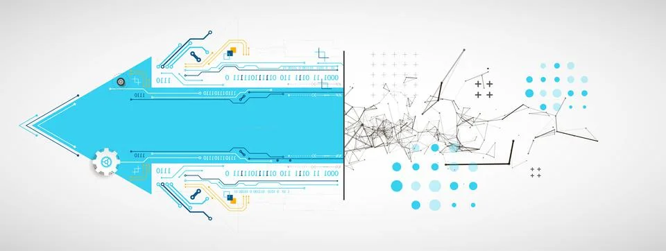 Abstract background on technological and scientific topics. Plexus effect wit Stock Illustration