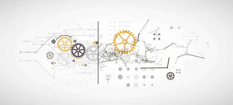 Abstract background on technological and scientific topics. Plexus effect wit Stock Illustration