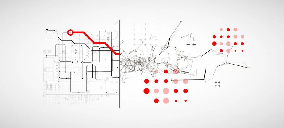 Abstract background on technological and scientific topics. Plexus effect wit Stock Illustration