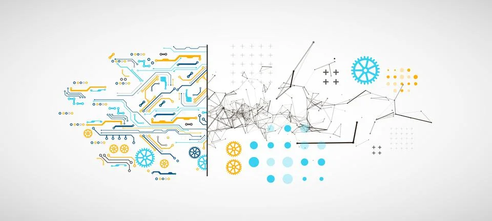 Abstract background on technological and scientific topics. Plexus effect wit Stock Illustration