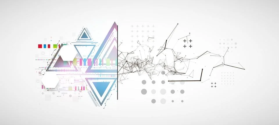 Abstract background on technological and scientific topics. Plexus effect wit Stock Illustration