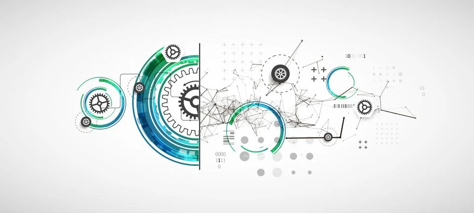 Abstract background on technological and scientific topics. Plexus effect wit 스톡 일러스트