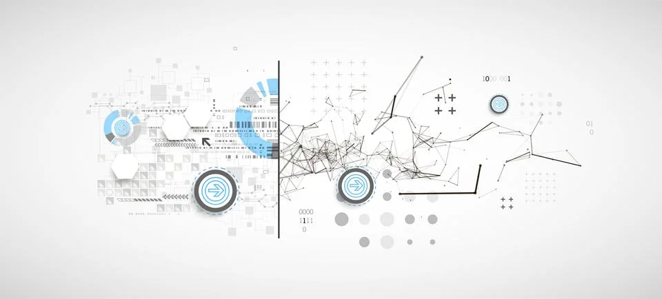 Abstract background on technological and scientific topics. Plexus effect wit Stock Illustration