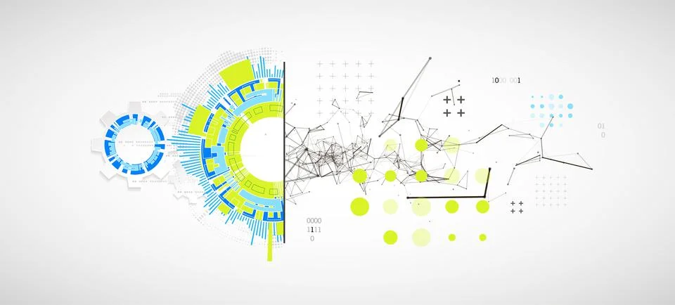 Abstract background on technological and scientific topics. Plexus effect wit Stock Illustration