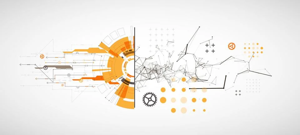 Abstract background on technological and scientific topics. Plexus effect wit Stock Illustration
