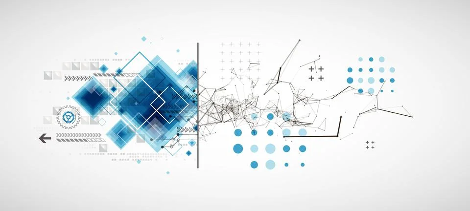 Abstract background on technological and scientific topics. Plexus effect wit 스톡 일러스트