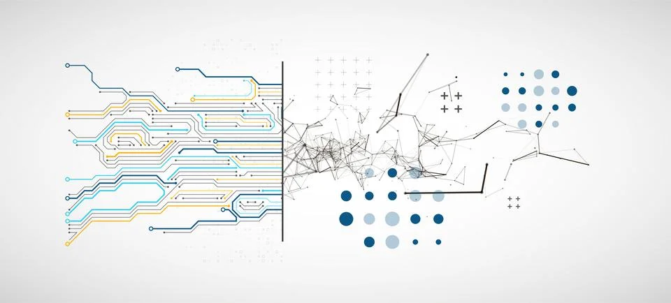 Abstract background on technological and scientific topics. Plexus effect wit Stock Illustration
