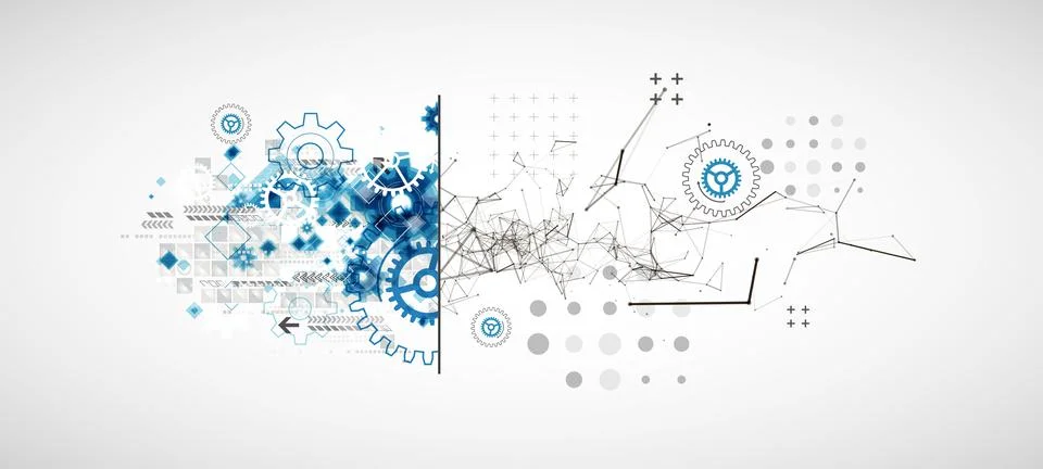 Abstract background on technological and scientific topics. Plexus effect wit 스톡 일러스트