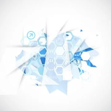 Abstract background with technological blue elements. Stock Illustration