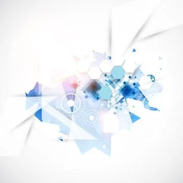 Abstract background with technological blue elements. Stock Illustration