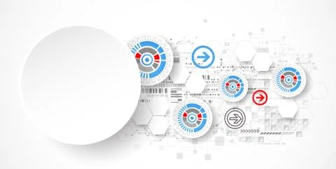 Abstract background with technological elements. Illustrazione stock