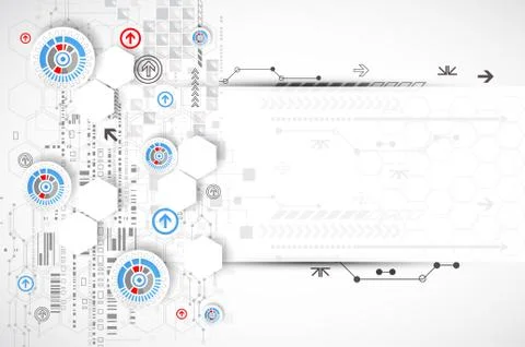 Abstract background with technological elements. Stock Illustration