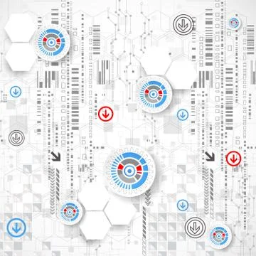 Abstract background with technological elements. 스톡 일러스트