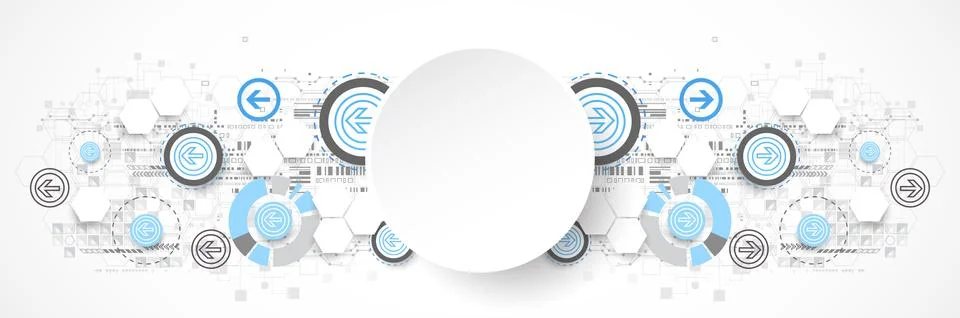 Abstract background with technological elements. Illustrazione stock