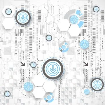 Abstract background with technological elements. Stock Illustration