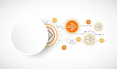 Abstract background with technological elements. Illustrazione stock