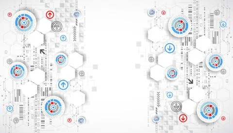 Abstract background with technological elements. Stock Illustration