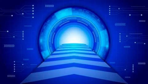 Abstract Background Technology With Arrows And Place For Text Stock Illustration