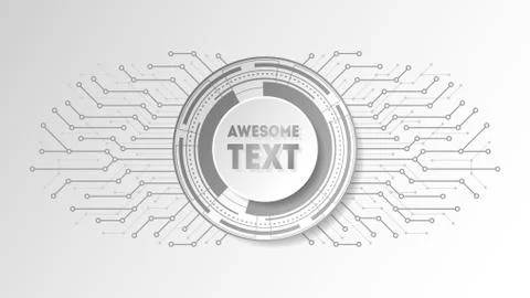 Abstract background with technology circles and lines. Round futuristic frame Stock Illustration