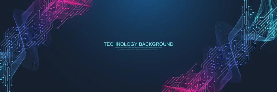 Abstract background with technology circuit board texture. Modern electronic Illustrazione stock