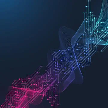 Abstract background with technology circuit board texture. Modern electronic Stock Illustration