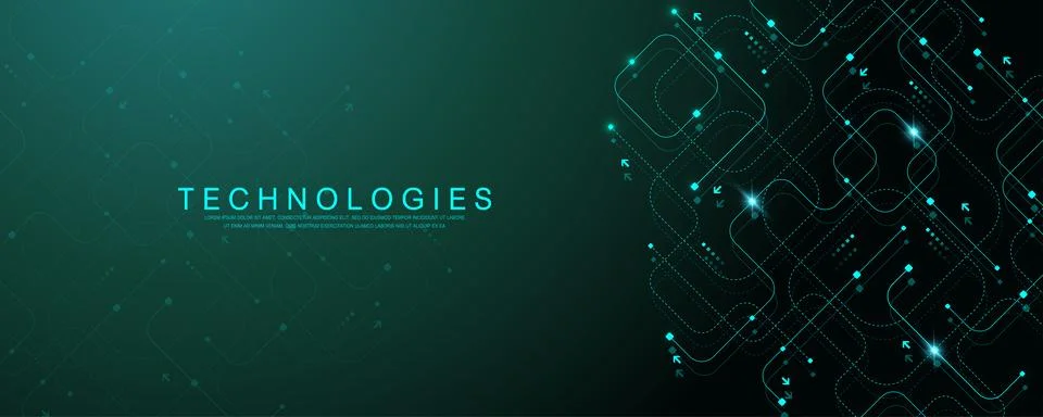Abstract background with technology circuit board texture. Modern electronic Illustrazione stock