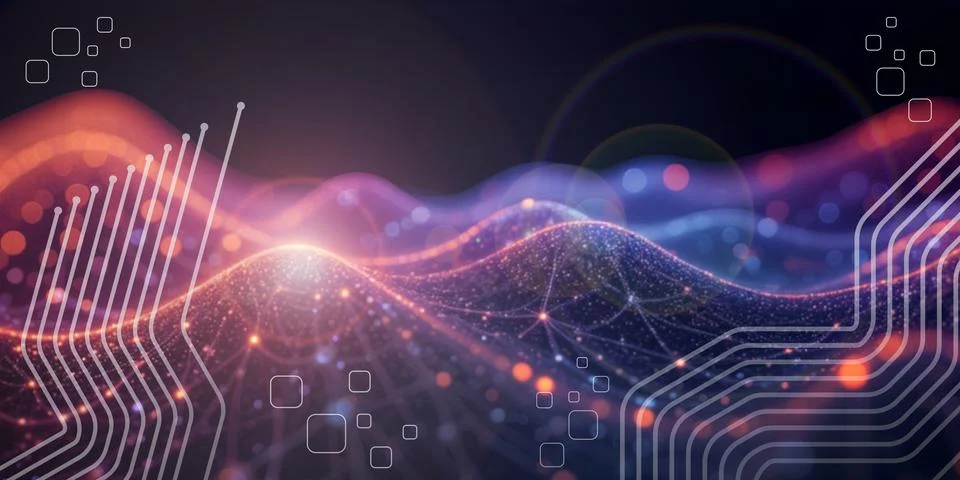 Abstract background. Technology concept and Internet waves and export of data Stock Illustration