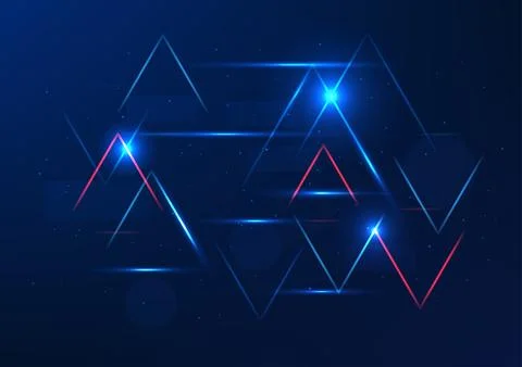 Abstract background technology, geometric shapes Triangular lines with glow.. 스톡 일러스트