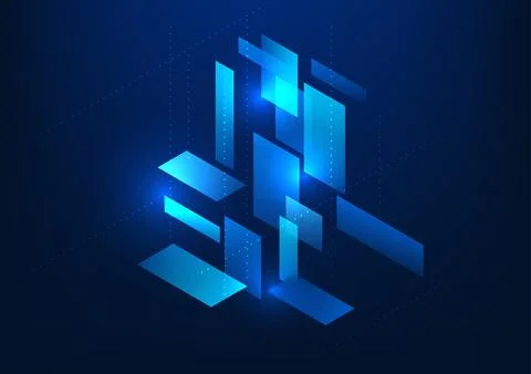 Abstract background technology, geometric squares placed on top of each oth.. Stock Illustration