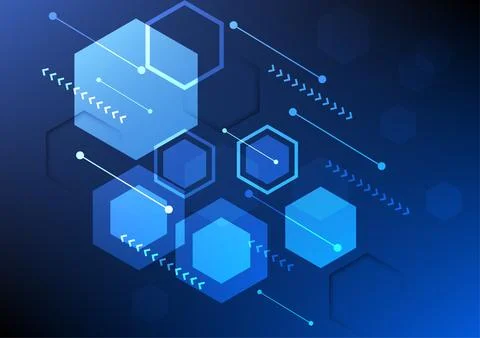 Abstract background technology hexagon conveys the internals of the digital.. 스톡 일러스트