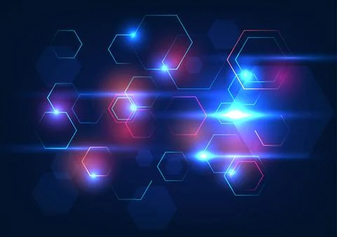 Abstract background technology, hexagonal geometric shapes stacked together.. Illustrazione stock