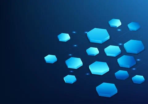 Abstract background technology hexagonal geometric shapes placed on digital.. 스톡 일러스트