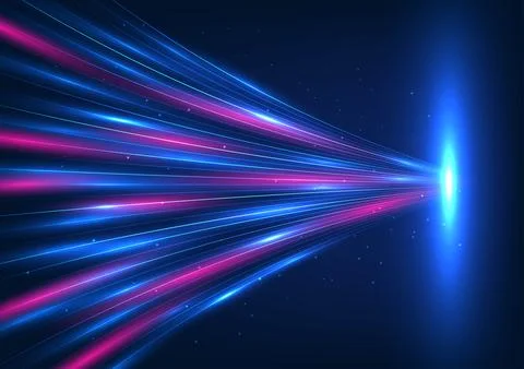 Abstract background technology High-speed lines of light passing through ea.. Stockillustratie