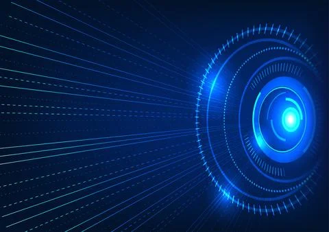 Abstract background technology, High-tech circle with lines running through.. Stockillustratie