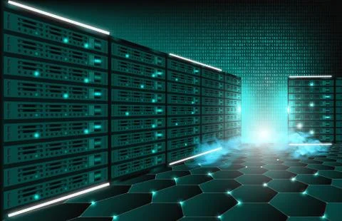 Abstract background of technology internet server data room Illustrazione stock