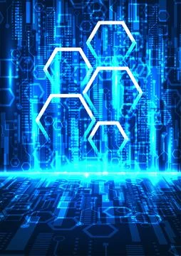 Abstract background technology of networking things that collect data and t.. 스톡 일러스트