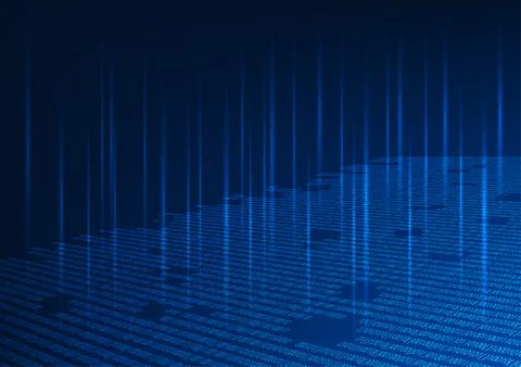 Abstract background technology Numeric code for writing software with beams.. Stock Illustration