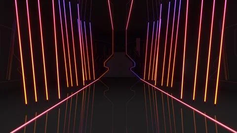 Abstract background technology red neon light background,mock up stage for .. Stock Illustration