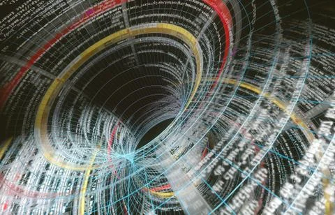 Abstract background of technology, science and cloud computer.3d illustration Stockillustratie