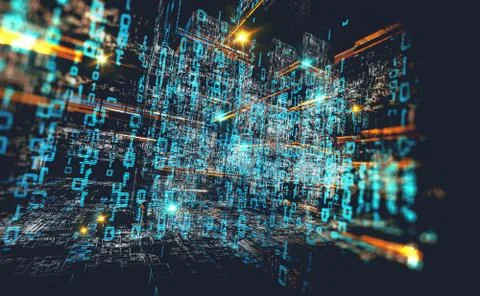 Abstract background of technology, science and cloud computer.3d illustration イラスト素材