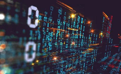 Abstract background of technology, science and cloud computer.3d illustration Stock Illustration