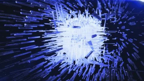 Abstract background with technology space elements. 3D rendered 스톡 일러스트