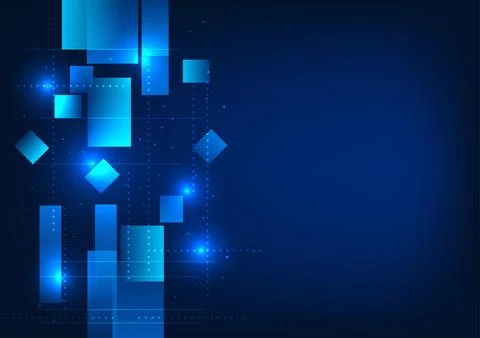 Abstract background technology, square geometric shape with digital data li.. 스톡 일러스트