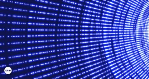 Abstract background. Technology style. 3d network design with particles. Vect Stock Illustration